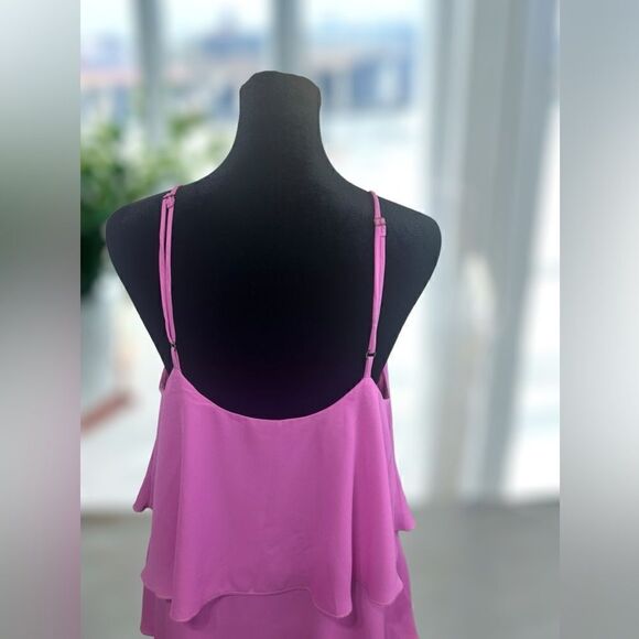 Show Me Your Mumu Womens Ruffle Tiered Spaghetti Strap Mini Barbie Pink Size S - Picture 10 of 14